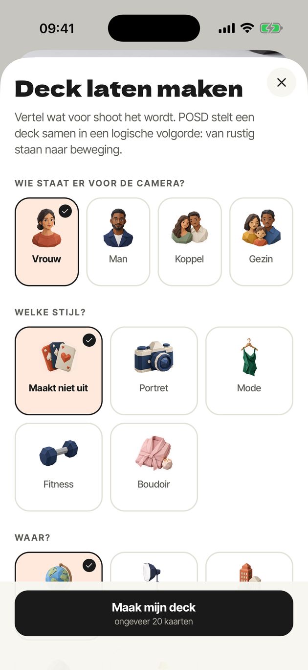 Een deck laten maken in POSD