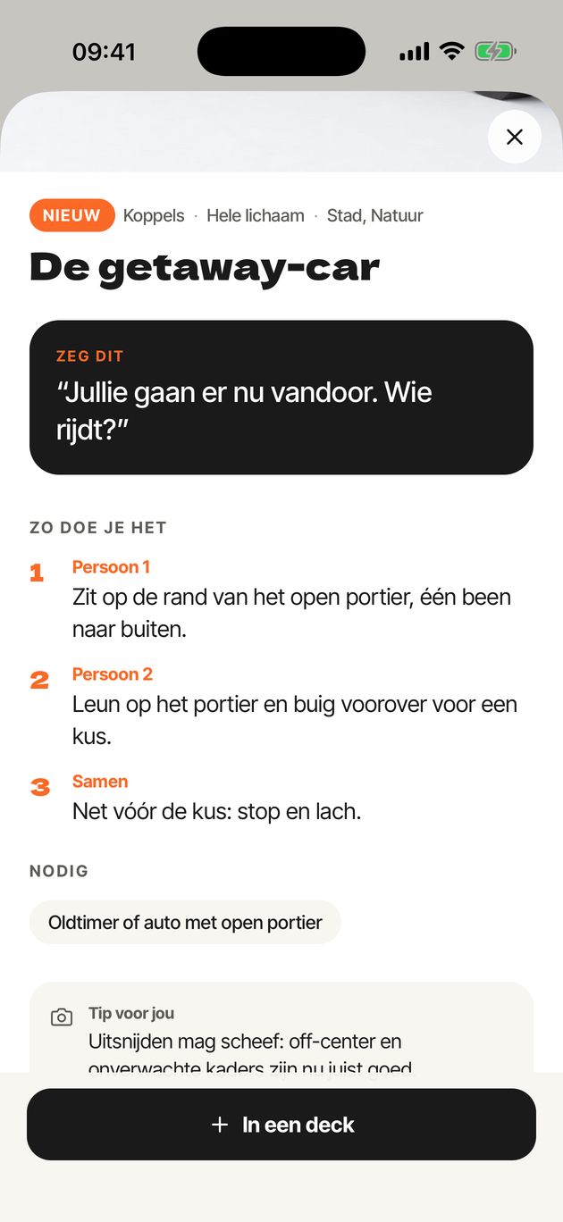 Posekaart met regie in POSD