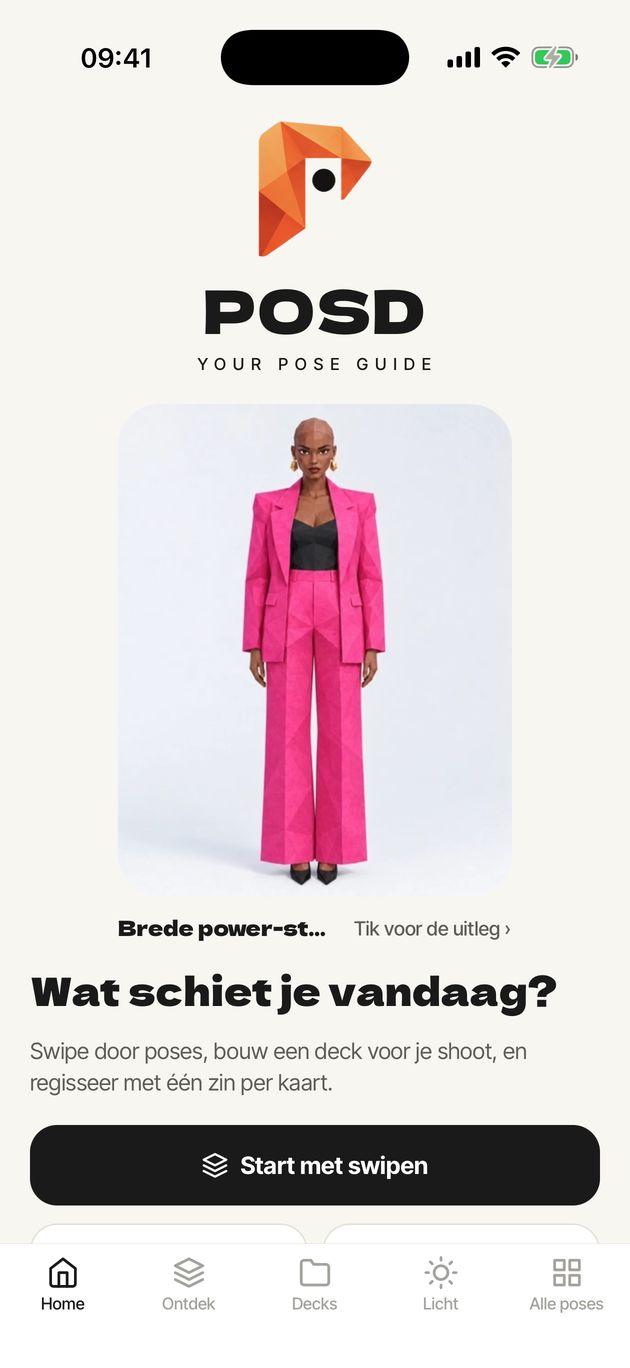 Startscherm van POSD